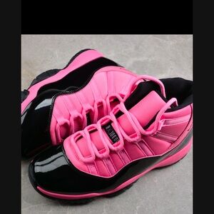 Jordan Pink and Black Sneakers with Vibrant Straps